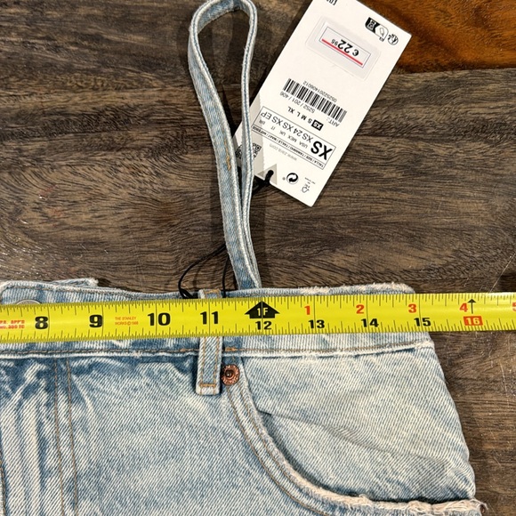 ZARA Denim Skirt style crop top blue size XS - Picture 10 of 11